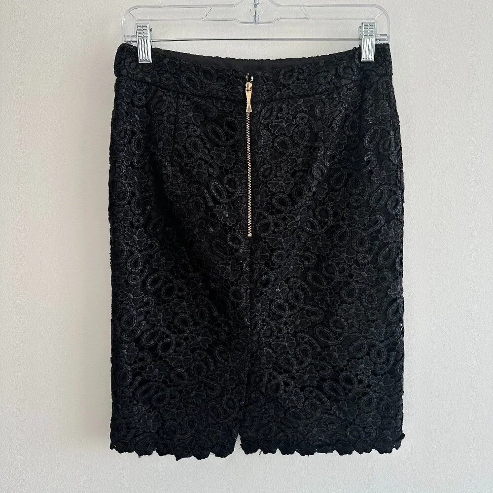 Kate Spade Black Crochet Lined Judy Lace Pencil Skirt Size 6